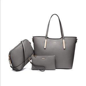 3pcs Gray Hand Bags